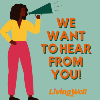 Drawing of young black woman with a megaphone